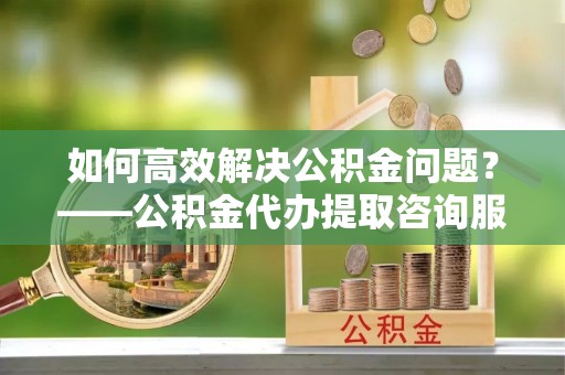 寿光如何高效解决公积金问题？——公积金代办提取咨询服务指南