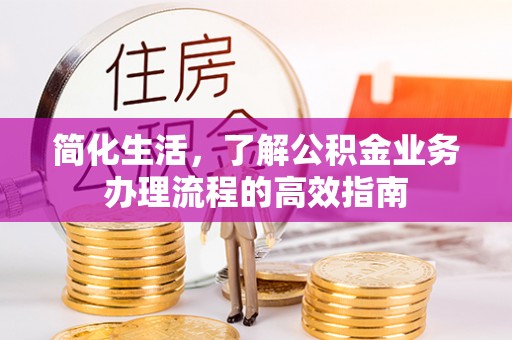 寿光简化生活，了解公积金业务办理流程的高效指南